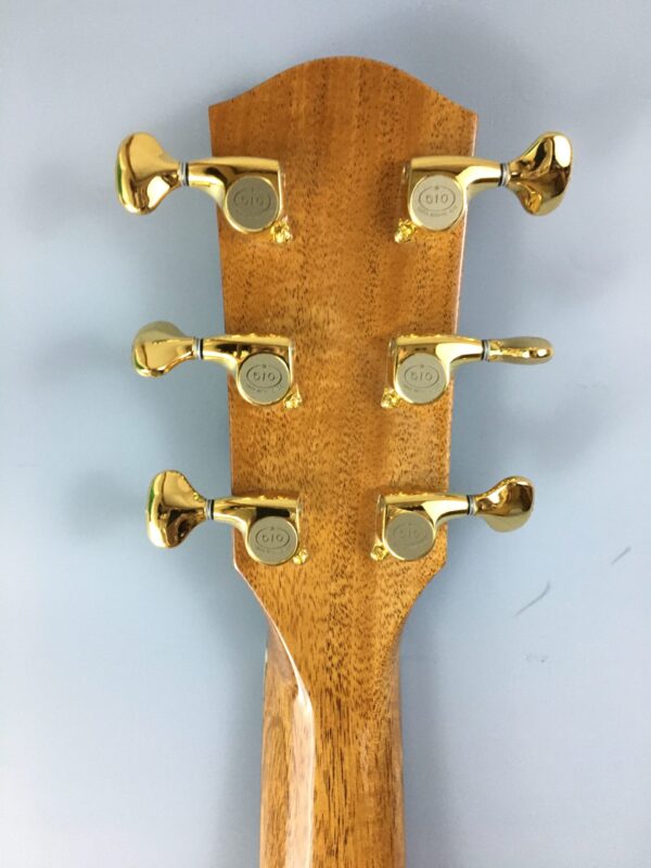 A1MCA Peghead detail with gold plated Gotoh 510 tuners